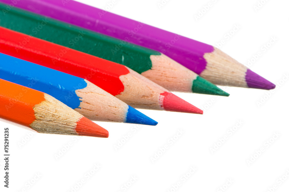 Isolated wooden colored crayons Isolated wooden colored crayons