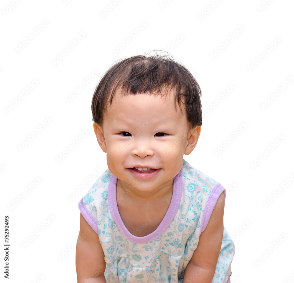 Happy cute Asian girl isoleted on white background Happy cute Asian girl isoleted on white background
