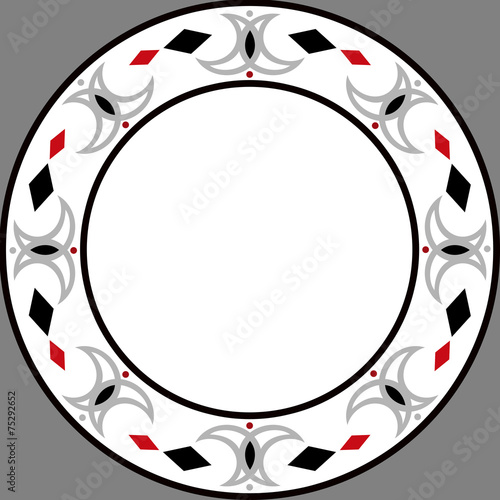 Ornament decorative frame plate white background