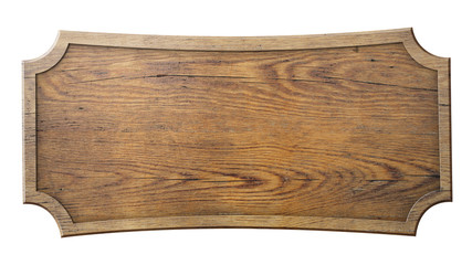 wood sign isolated on white