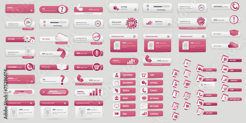 Pink big button pack