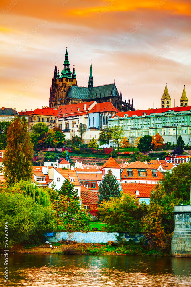 Naklejka premium Old Prague cityscape overview