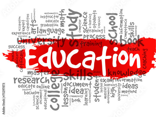 EDUCATION. Word business collage, vector background
