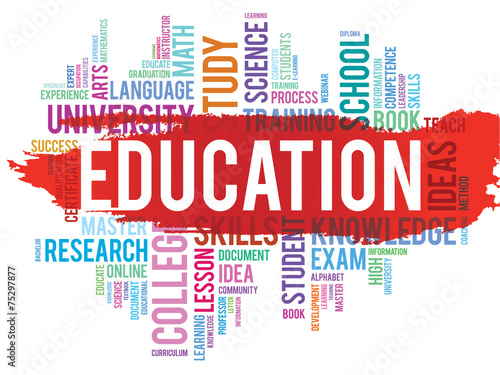EDUCATION. Word business collage, vector background