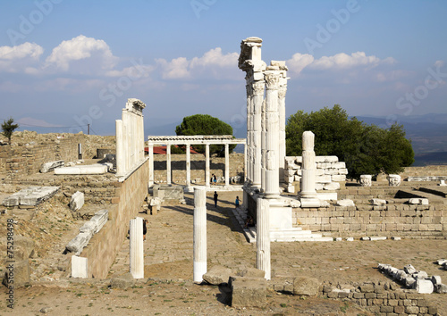 Temple of Trajan in the ancient city of Pergamon photo