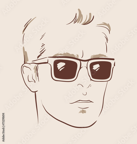 man in glasses vector illustration