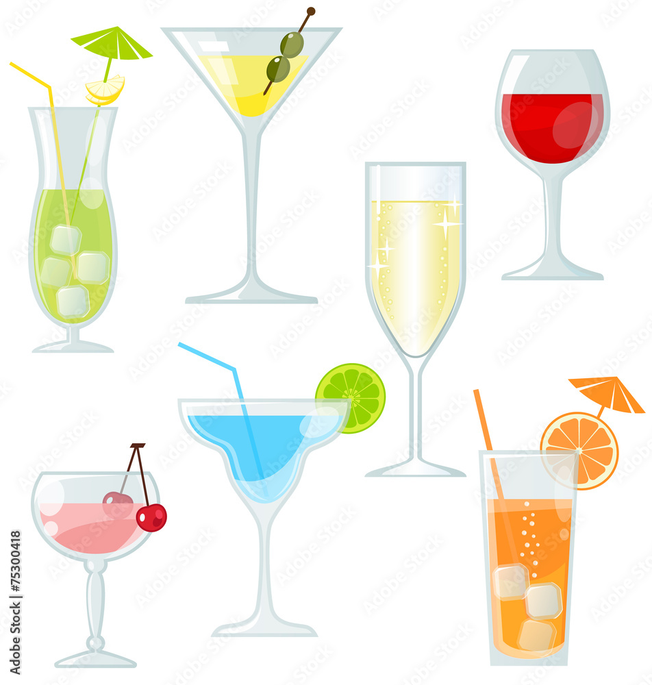Set of cocktails and drinks Set of cocktails and drinks