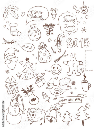 Set of New Year Doodles