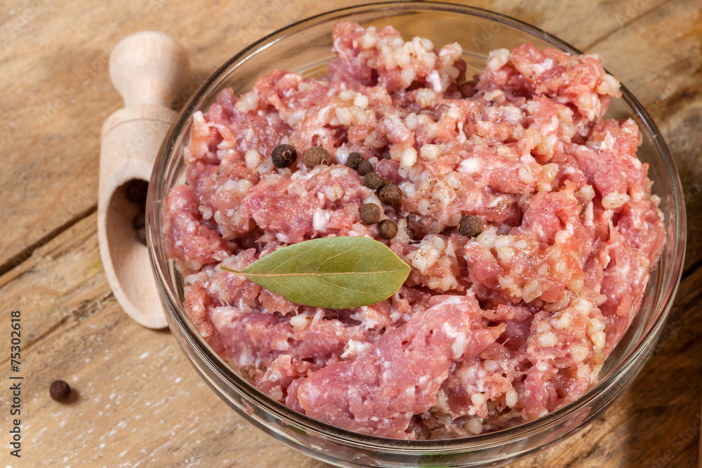 Minced meat. Minced meat.