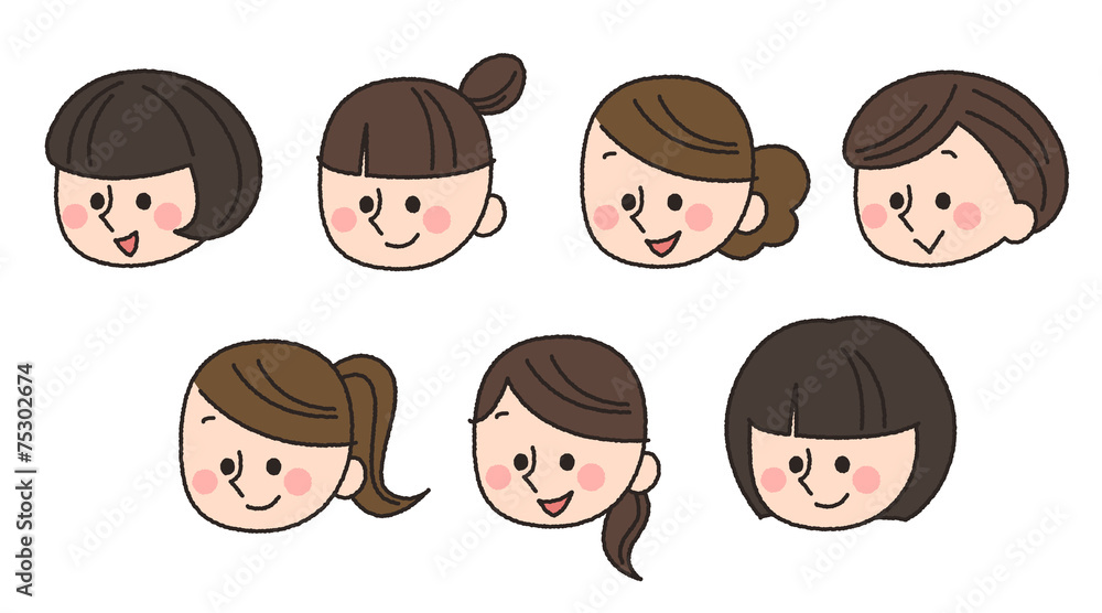 女性 顔 バリエーション Stock イラスト Adobe Stock 女性 顔 バリエーション Stock イラスト Adobe Stock