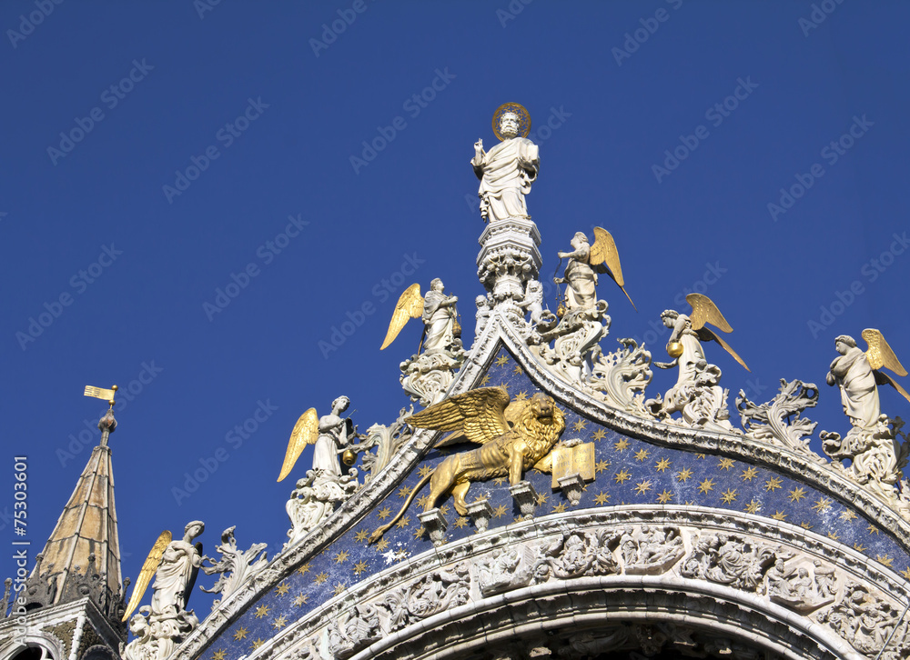 Golden Lion of St Mark in the Italian city of Venice