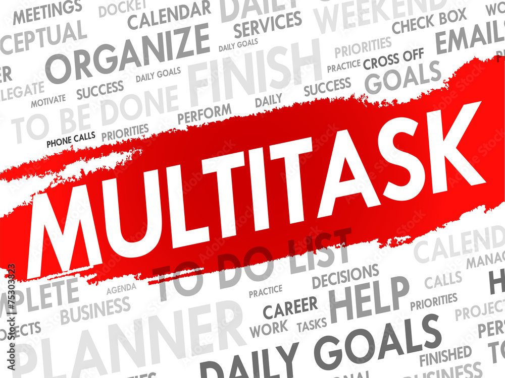 Word cloud of MULTITASK related items, vector background Word cloud of MULTITASK related items, vector background