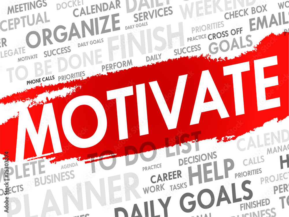 Word cloud of MOTIVATE related items, vector background Word cloud of MOTIVATE related items, vector background