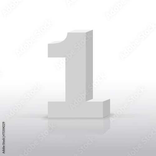 white texture number one isolated over white background