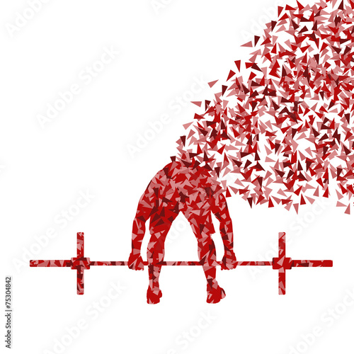 Crossfit man weightlifting vector background concept