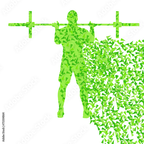 Crossfit man weightlifting vector background concept