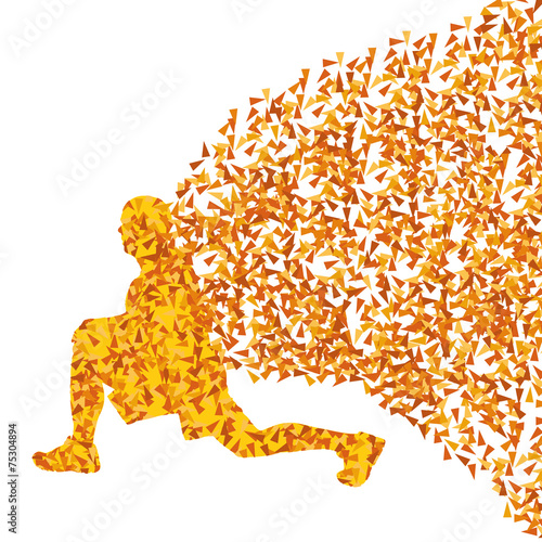 Crossfit man training, warming up vector background