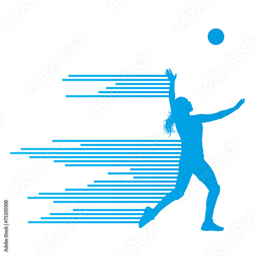 Volleyball woman player vector background