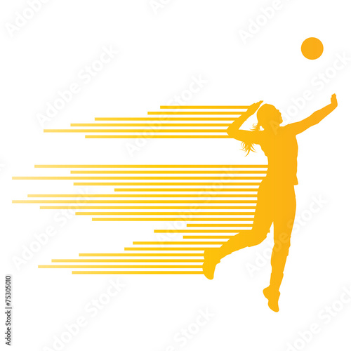 Volleyball woman player vector background