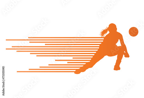 Volleyball woman player vector background