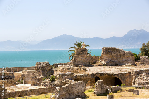 historical old ruins of Carthage in Tunisia