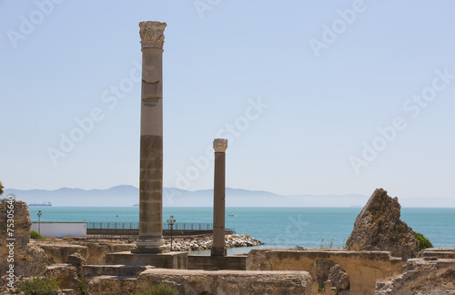 historical old ruins of Carthage in Tunisia