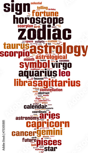 Zodiac word cloud concept. Vector illustration