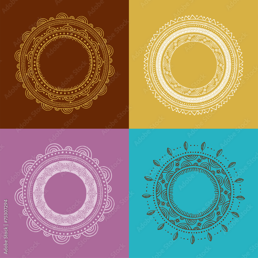 Tribal Bohemian Mandala background with round ornament pattern Tribal Bohemian Mandala background with round ornament pattern