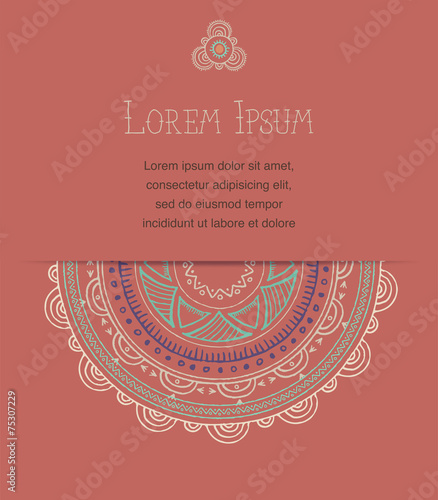 Tribal Bohemian Mandala background with round ornament pattern
