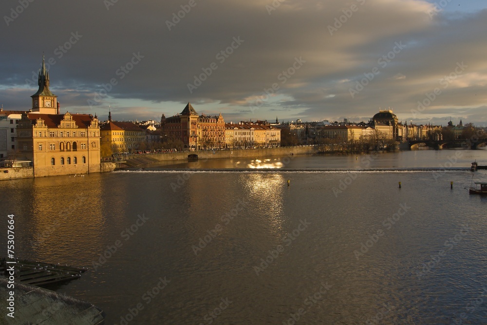 Prague old town and Vltava river