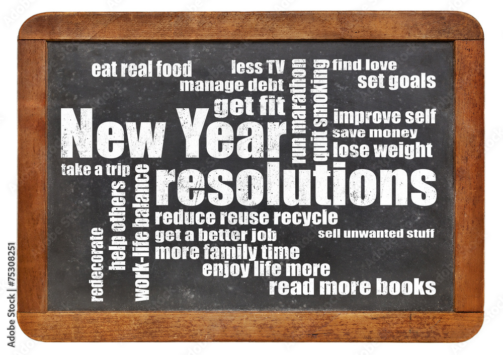 New Year goals or resolutions - obrazy, fototapety, plakaty 