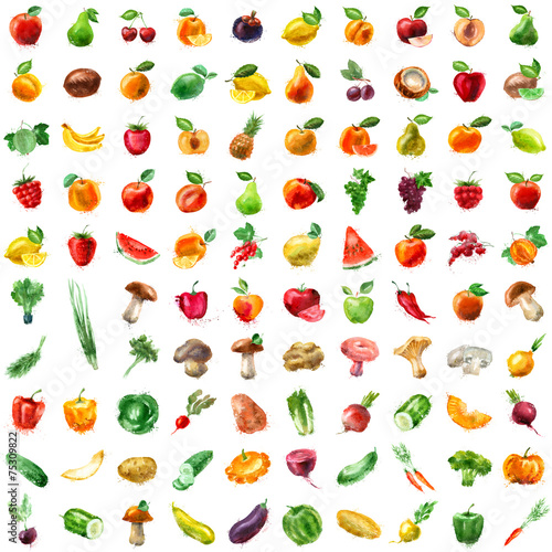 food. fruit and vegetables icon set © ~ Bitter ~