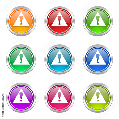 exclamation sign colorful web icons vector set