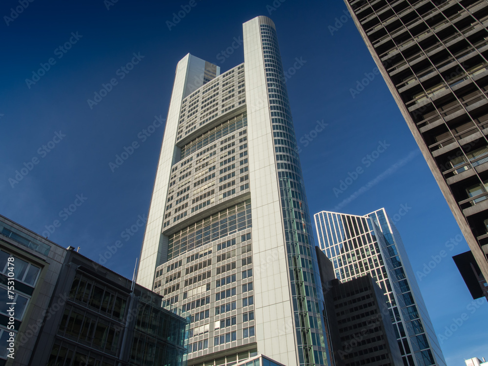 Dynamic skyscrapers in the centre of Frankfurt City, Germany