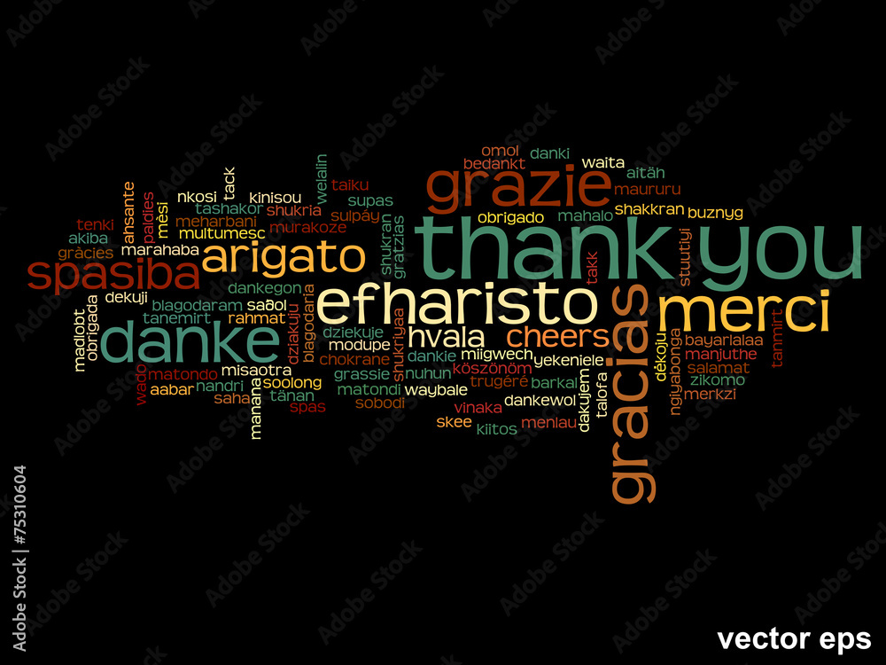 Conceptual thank you word cloud Conceptual thank you word cloud