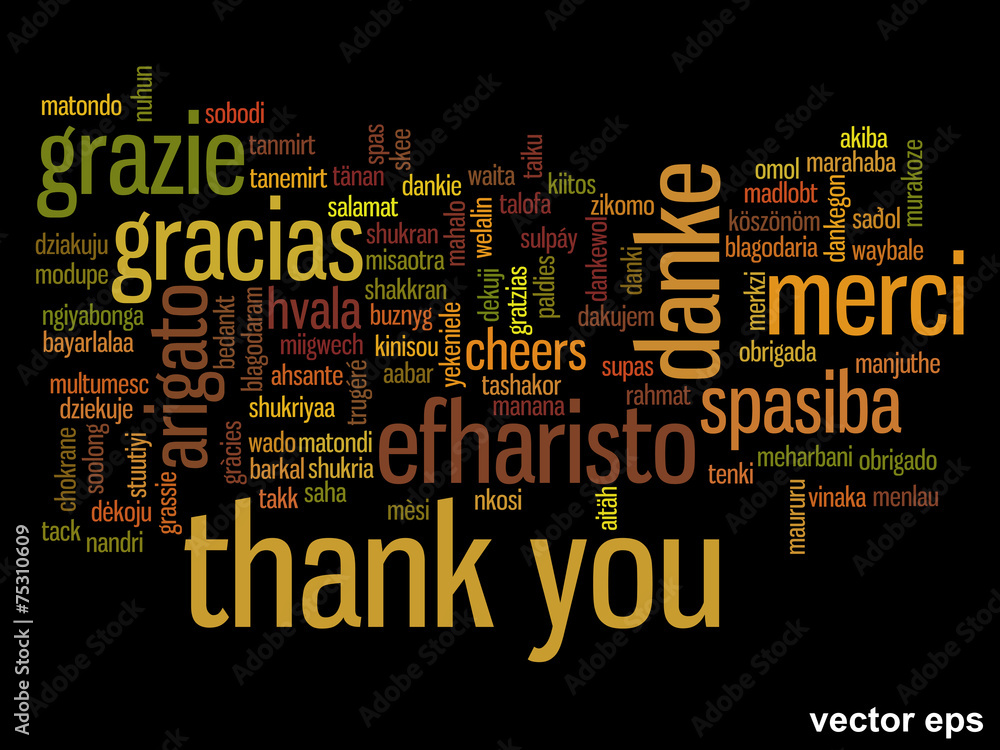 Conceptual thank you word cloud Conceptual thank you word cloud