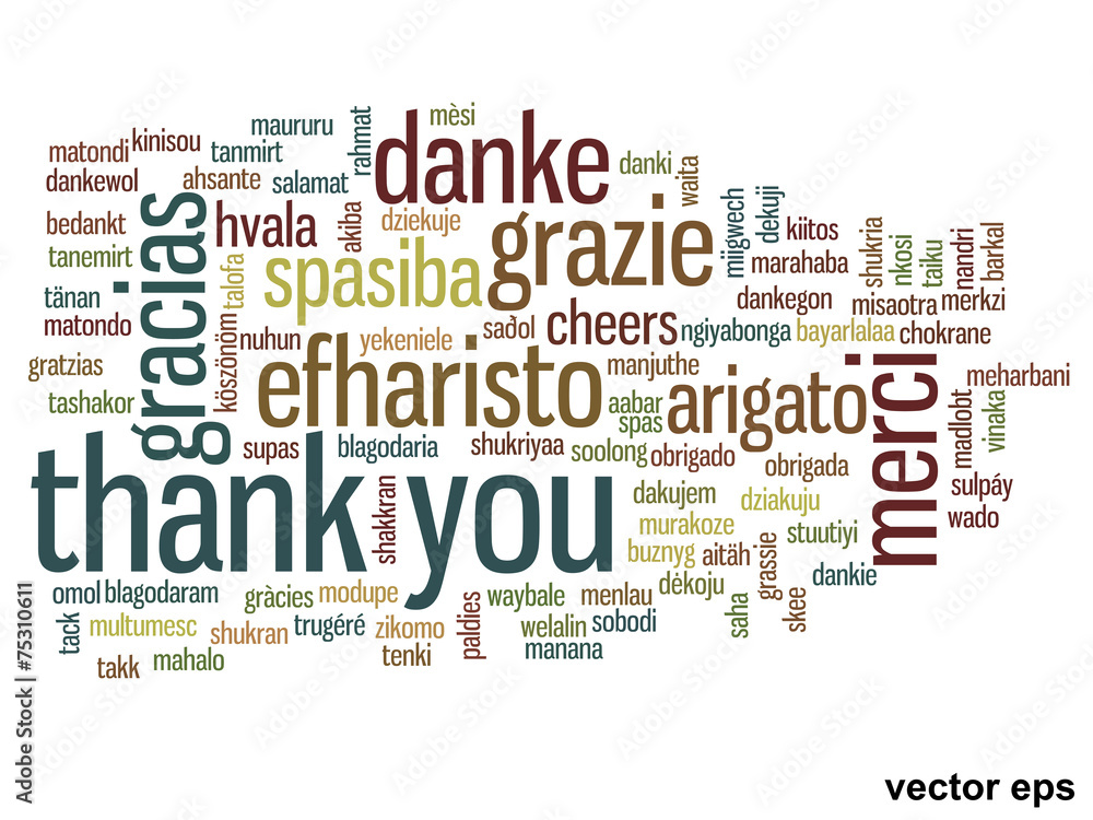 Obraz premium Conceptual thank you word cloud