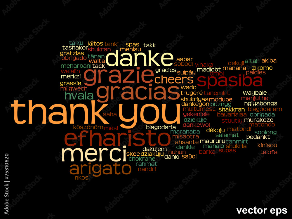 Conceptual thank you word cloud Conceptual thank you word cloud