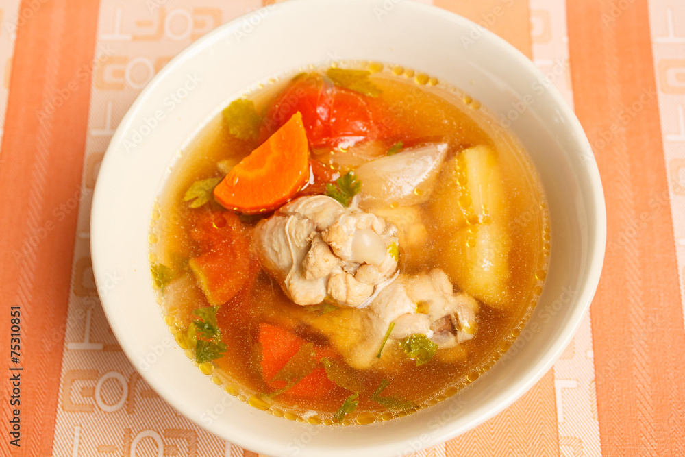 Chicken soup with vegetables. Chicken soup with vegetables.