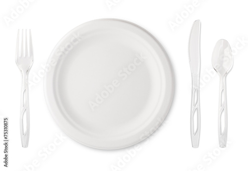 Paper Plate with Plastic Utensils