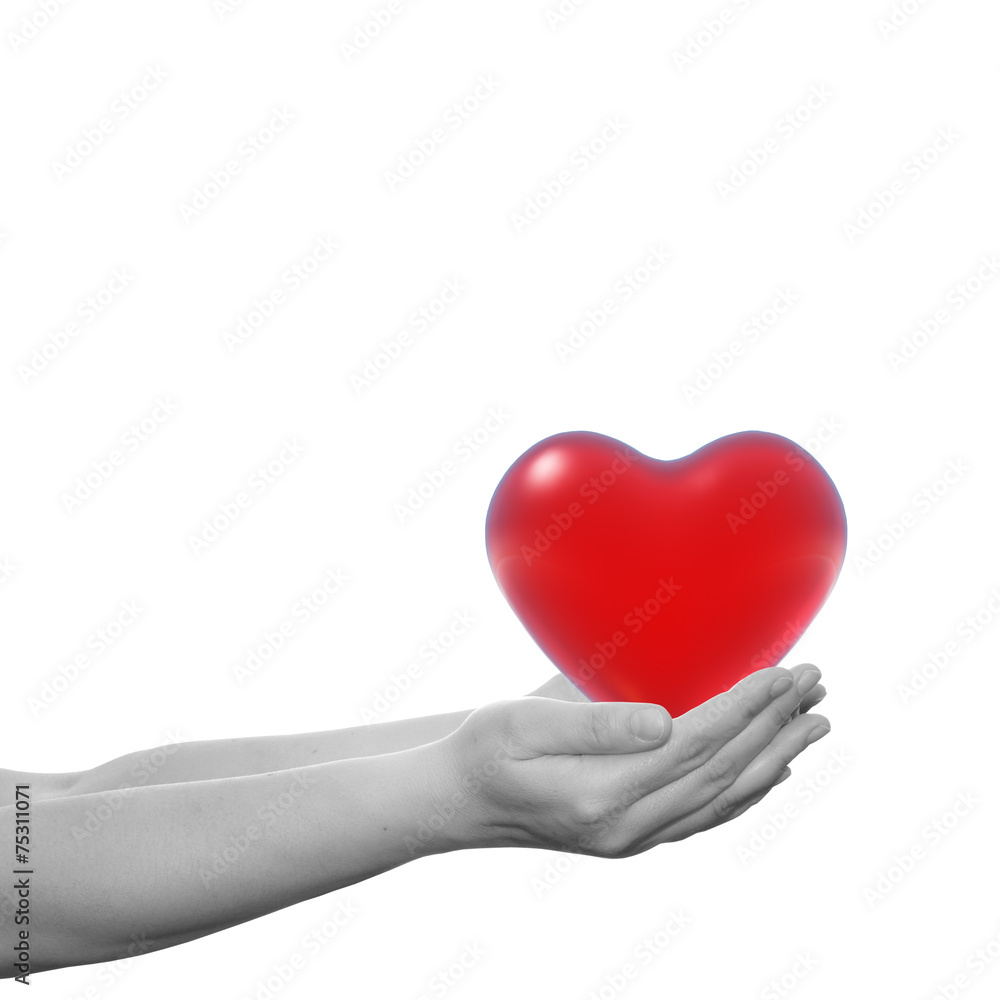 Human hand with heart Human hand with heart