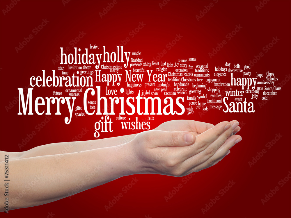 Conceptual Merry Christmas word cloud Conceptual Merry Christmas word cloud