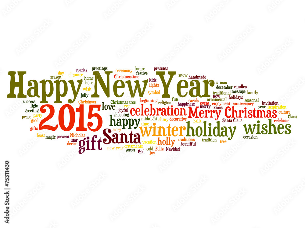 Fototapeta premium Conceptual Happy New Year word cloud