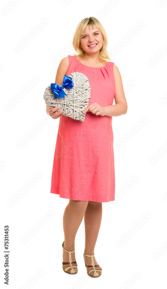 pregnant woman with heart and blue bow pregnant woman with heart and blue bow