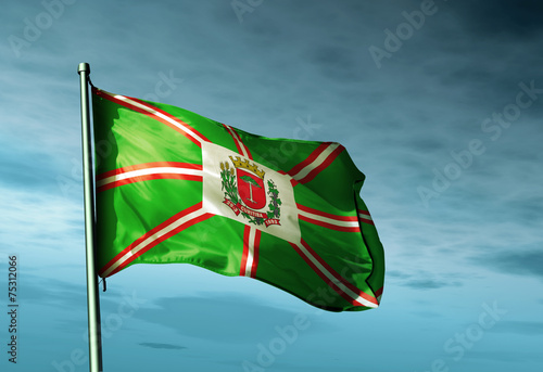 Curitiba (Brazil) flag waving on the wind