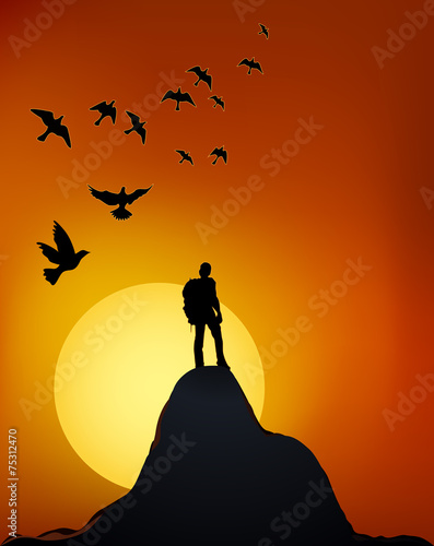 sunset from the top of the mountain