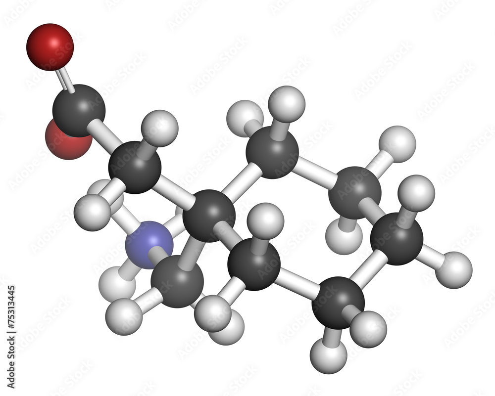 Gapapentin drug molecule. Gapapentin drug molecule.