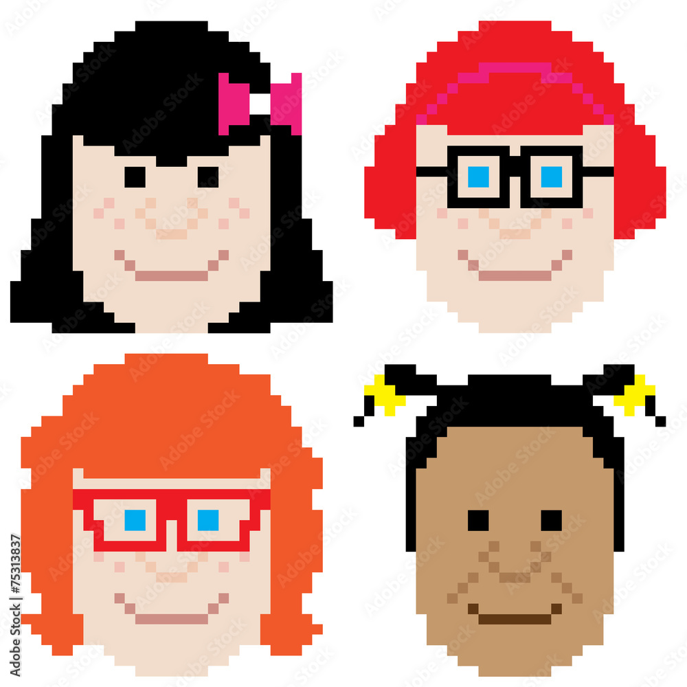 girl face pixel art