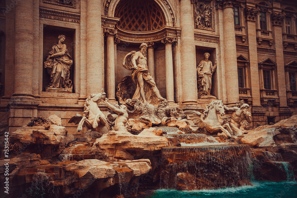 Naklejka premium Trevi Fountain in Rome, Italy.