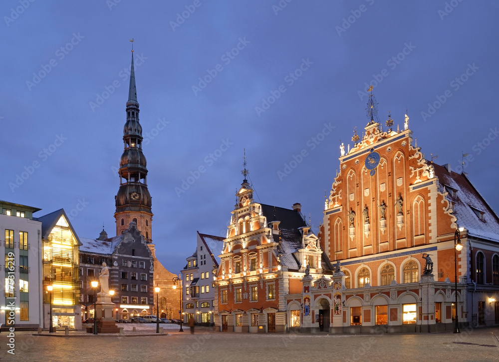 Fototapeta premium Town hall square in Riga. Latvia